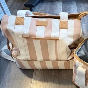 Poppy and peonies voyager in camel stripe